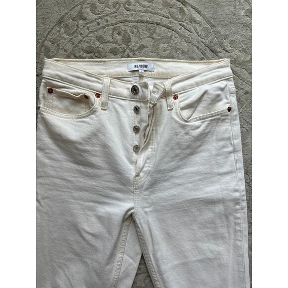 RE/DONE 90s High Rise Ankle Crop Jeans - Size 27 (Ivory) - Picture 2 of 6